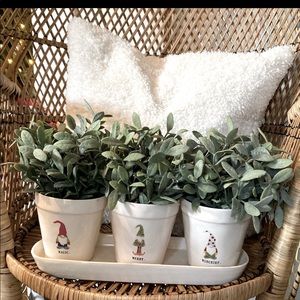 Rae Dunn Clay 3 Pot Christmas Planter